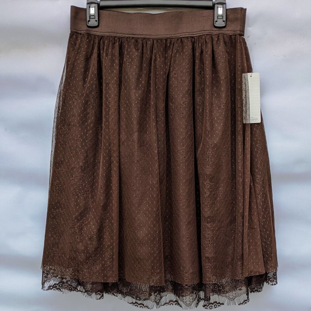 Medium Full Brown Midi Down East Basics Skirt